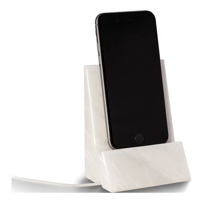 White Marble Desktop Phone & Tablet Cradle – view 2