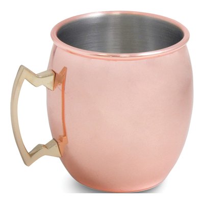 Copper Finish Steel Mug with Brass Handle, 20 oz