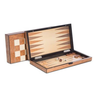 Wooden Backgammon, Chess & Checkers Game Set