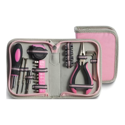 23-Piece Pink Tool Set with Canvas Case