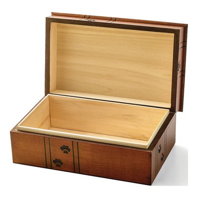 Wooden Paw Print Keepsake Memorial Box – view 2