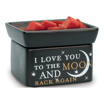 Elanze Designs Moon And Back Ceramic 2-In-1 Scented Wax Warmer