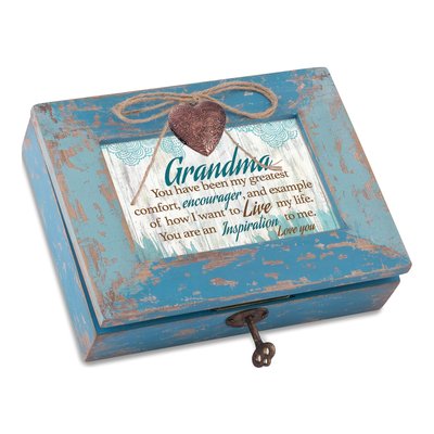Grandma Heart Locket Musical Keepsake Box