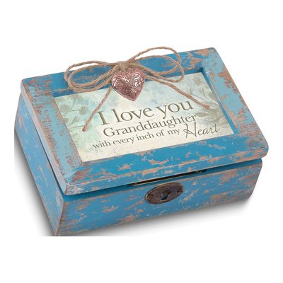 Wooden Heart Locket Music Box for Granddaughter