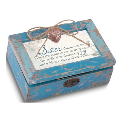 Sister Heart Locket Music Box - Wonderful World