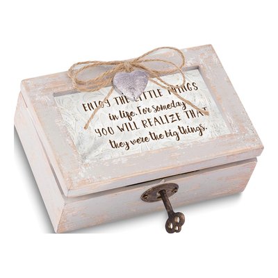 Wood 'Enjoy the Little Things' Heart Music Box