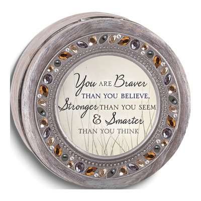 YOU ARE BRAVER Musical Resin Keepsake Box