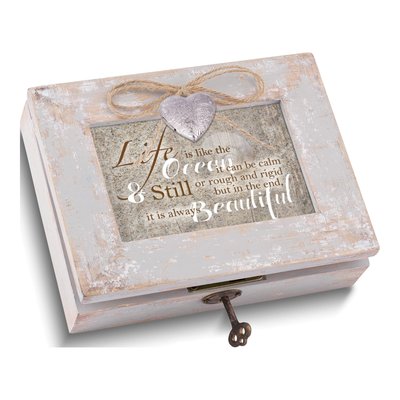 Ocean-Themed Musical Heart Locket Frame Music Box