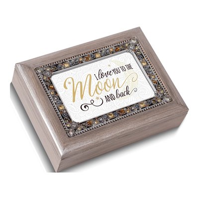 Silver-Tone Jeweled Music Box