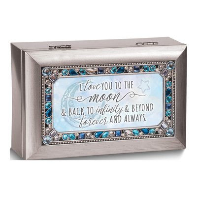 Silver-Tone Jeweled Music Box - Plays You Light Up My Life