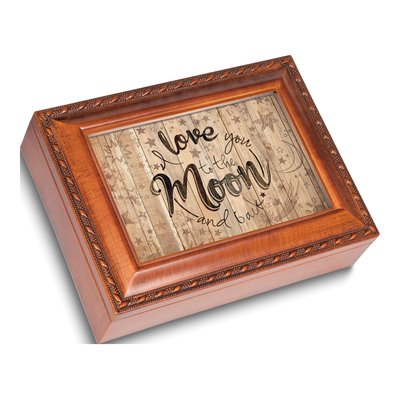 Woodgrain 'Love You to the Moon' Music Box