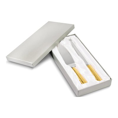 Gold-Tone Hammered Knife & Server Set – view 2