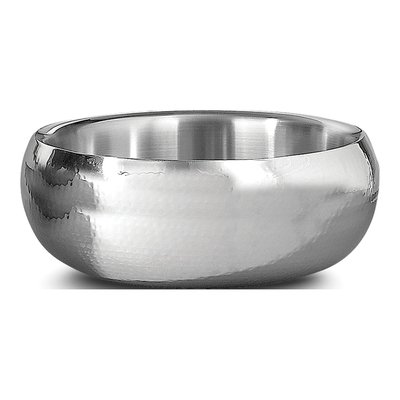 Hammered Stainless Steel Double Wall Serving Bowl