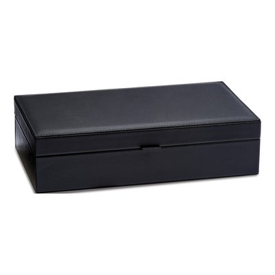Black Leather Velveteen 4-Watch & Jewelry Box – view 2