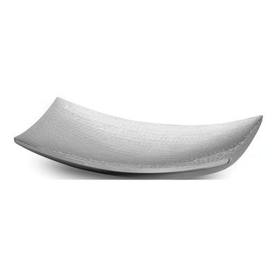 Hammered Stainless Steel Curved Serving Tray