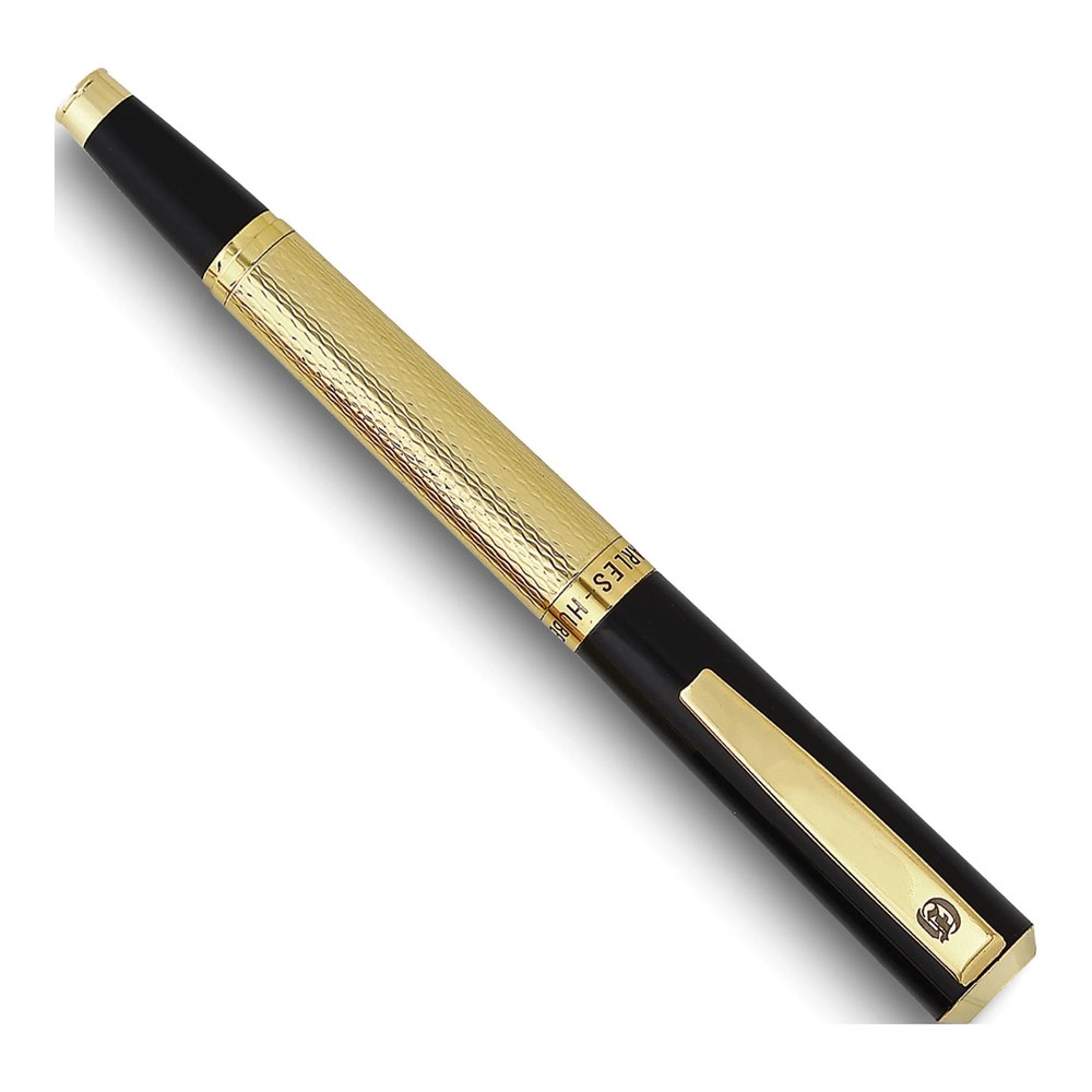 Charles Hubert Gold-Tone Black Art Deco Roller Ball Pen