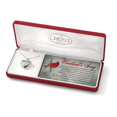Cardinal Memorial Locket Necklace, 18" Chain – view 5