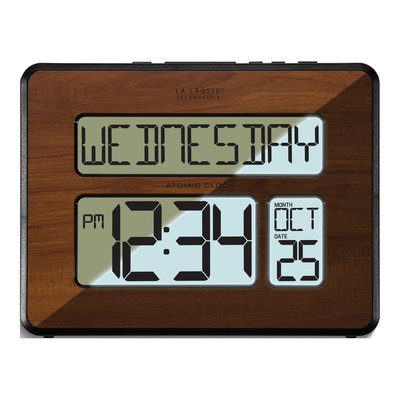 Atomic Digital Wall Clock with Calendar & Temp – view 2