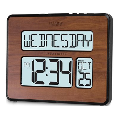 Atomic Digital Wall Clock with Calendar & Temp – view 3
