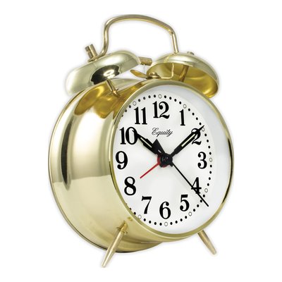 Gold-Tone Keywind Twin Bell Alarm Clock – view 2