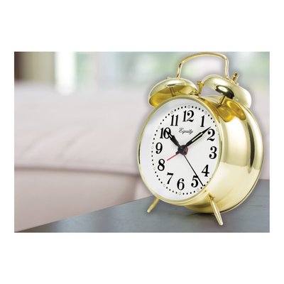 Gold-Tone Keywind Twin Bell Alarm Clock – view 3