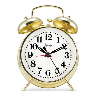 Gold-Tone Keywind Twin Bell Alarm Clock