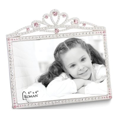 Princess Crown Photo Frame with Pink Crystals
