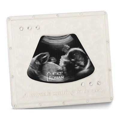 Enameled Ultrasound Photo Frame - 3x4 Baby Gift
