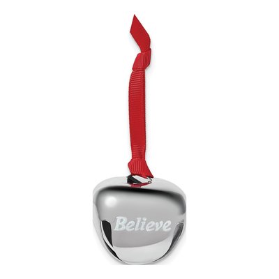 Silver-Tone BELIEVE Bell Christmas Ornament – view 3