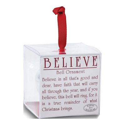 Silver-Tone BELIEVE Bell Christmas Ornament – view 4