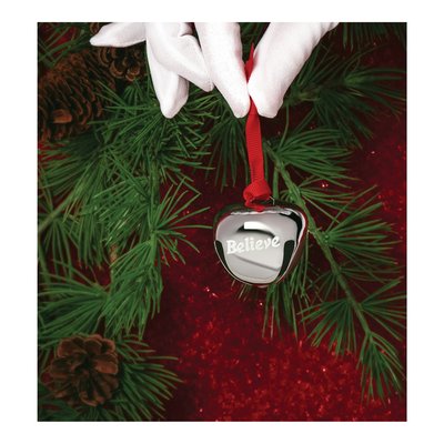 Silver-Tone BELIEVE Bell Christmas Ornament – view 5