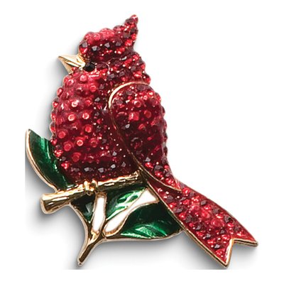 Crystal Cardinal Pin