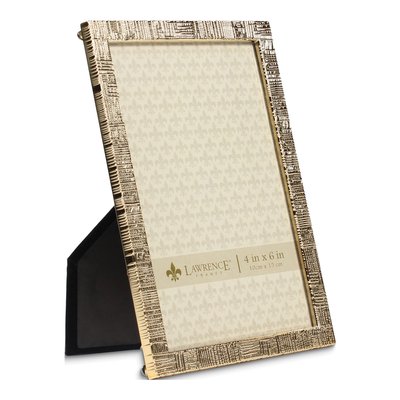 Gold-Tone 4x6 Linen Texture Photo Frame Gift – view 2