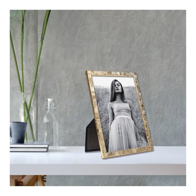 Gold-Tone 4x6 Linen Texture Photo Frame Gift – view 3