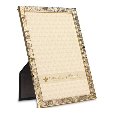 Gold-Tone Linen Texture 5x7 Photo Frame – view 2