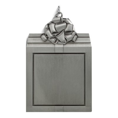 Engravable Pewter Gift Package Ornament