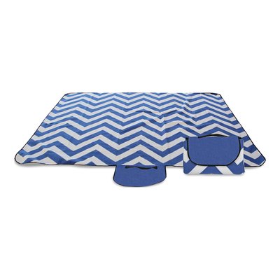 Folding Chevron Beach Blanket Tote With Carry Handle