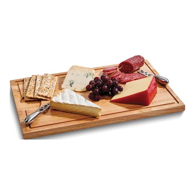 Rubberwood Rectangular Cutting Board with Well