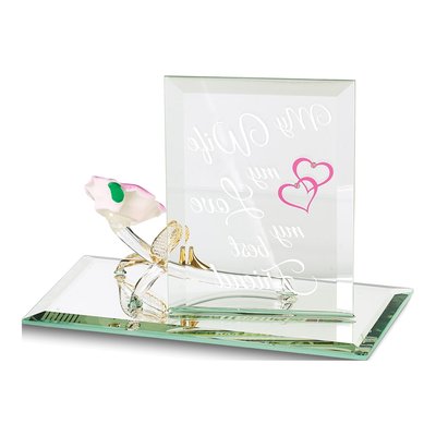 My Wife My Love My Best Friend Glass Rose Gift – view 2