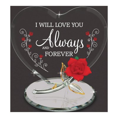Red Rose Glass Figurine Keepsake Gift – view 3