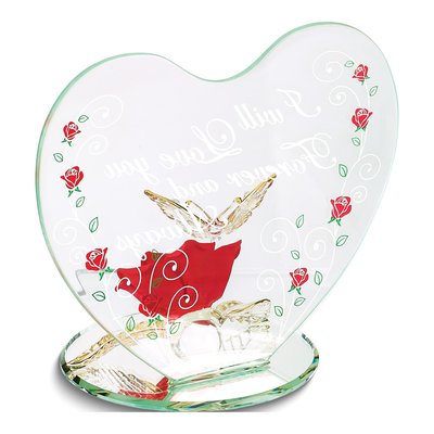 Glass Butterfly & Red Rose Keepsake Figurine – view 2