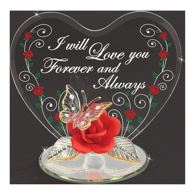 Glass Butterfly & Red Rose Keepsake Figurine – view 3
