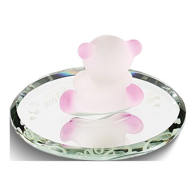 I LOVE YOU Bear Glass Figurine with Red Heart – view 2