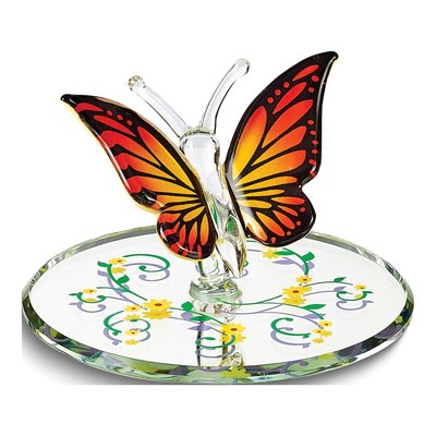 Monarch Butterfly Handcrafted Glass Figurine Gift