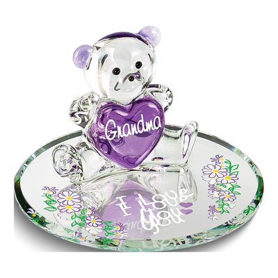 Glass Baron Bear "Grandma, I Love You" Figurine