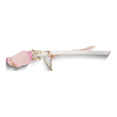 I Love You Pink Rose Bud Glass Figurine with 22k Gold Trim – view 2