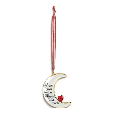 Glass Baron "Love You to the Moon" Heart Ornament – view 2