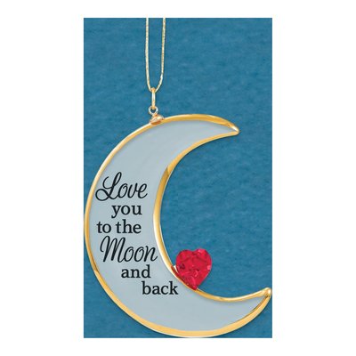 Glass Baron "Love You to the Moon" Heart Ornament – view 4
