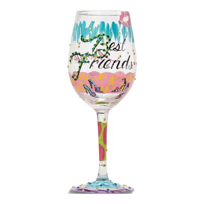 Lolita Hand-Painted Best Friends Wine Glass