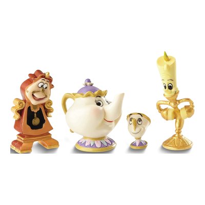 Disney Showcase Lumiere, Mrs. Potts, Chip And Cogsworth Figurine Set